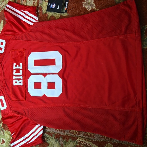 Nike 49ers Jerry Rice 80 Womens Red Jersey - Picture 4 of 8